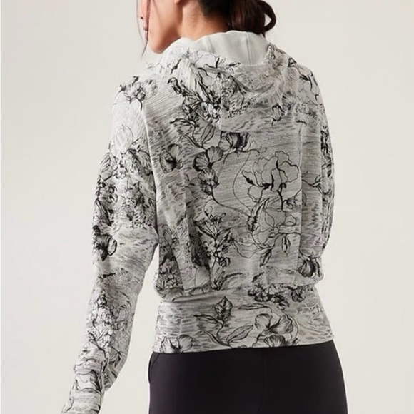 Athleta Black and Gray Floral Bomber Jacket size S - Picture 2 of 7